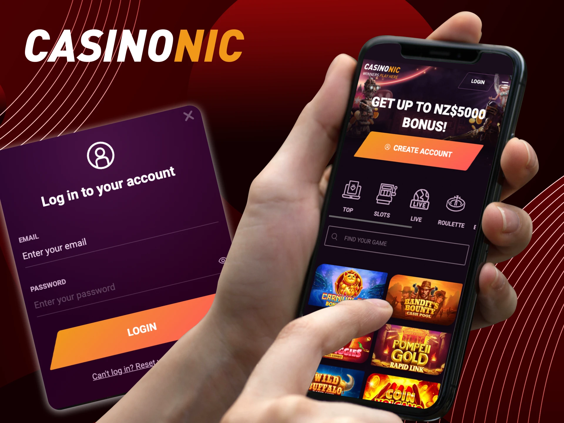 What do I need to do so that I can play in the online casino CasinoNic.