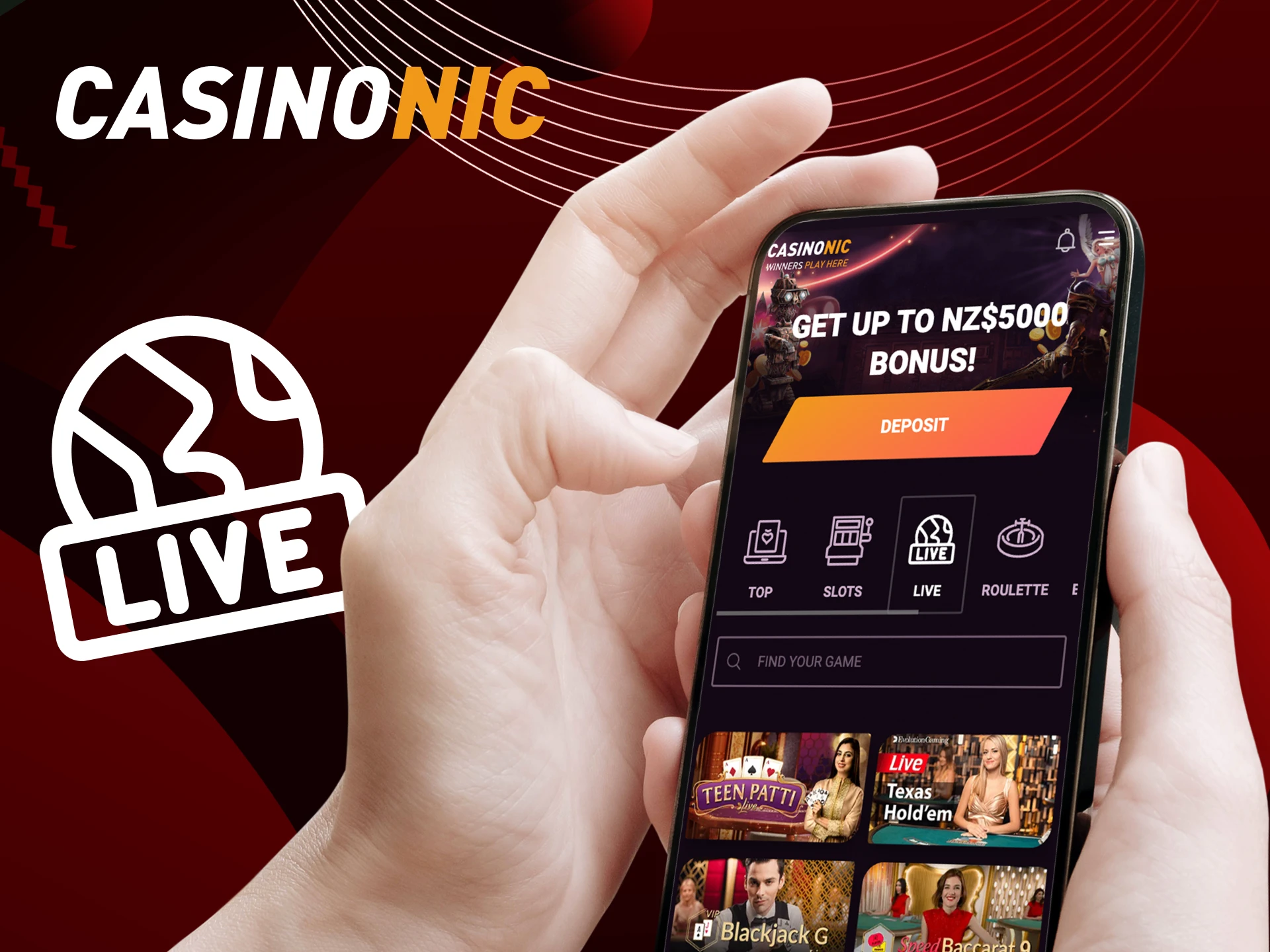 What is a live casino in the online casino CasinoNic.