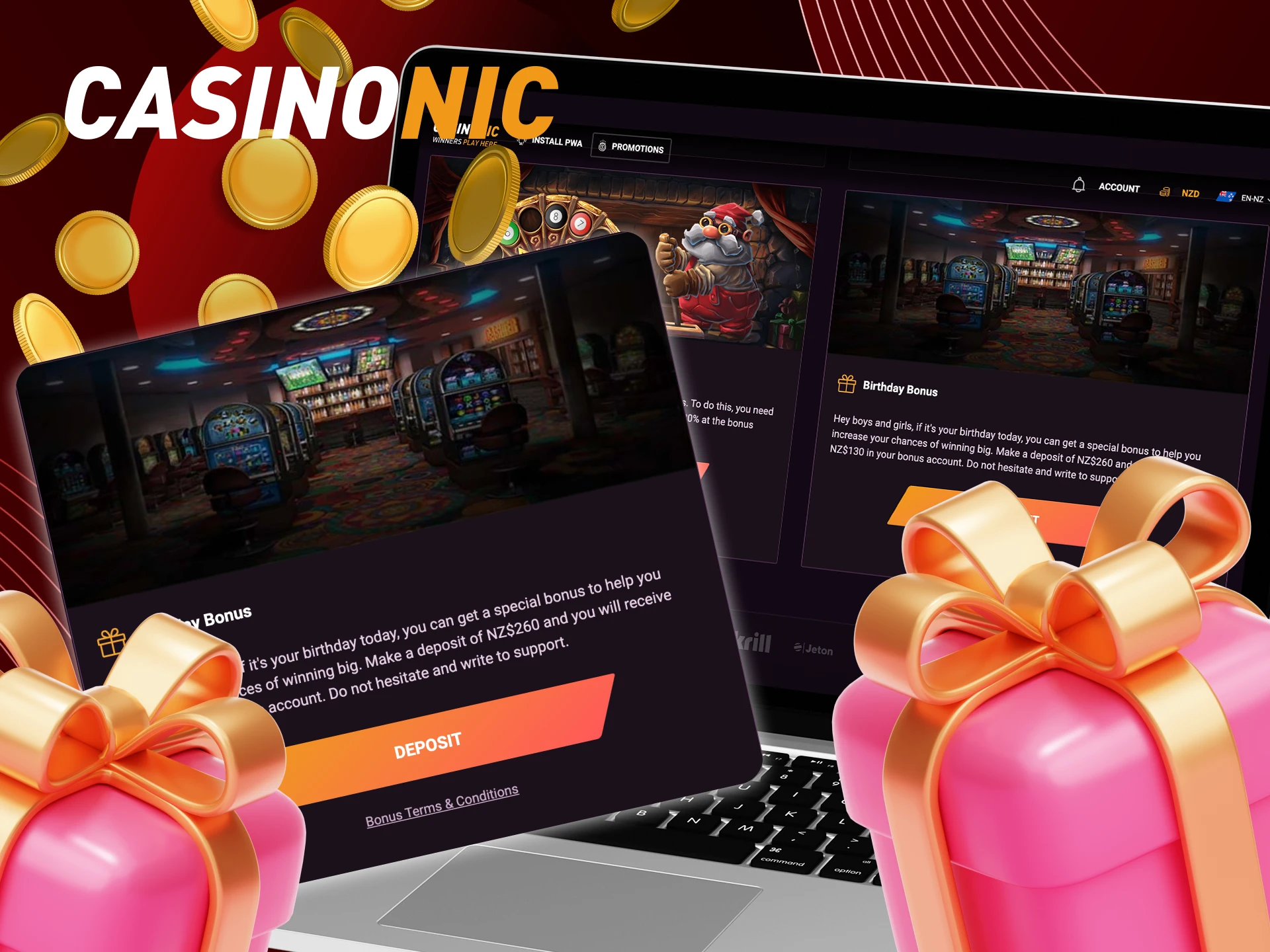 He aha nga putea huritau kei reira i te CasinoNic casino ipurangi.