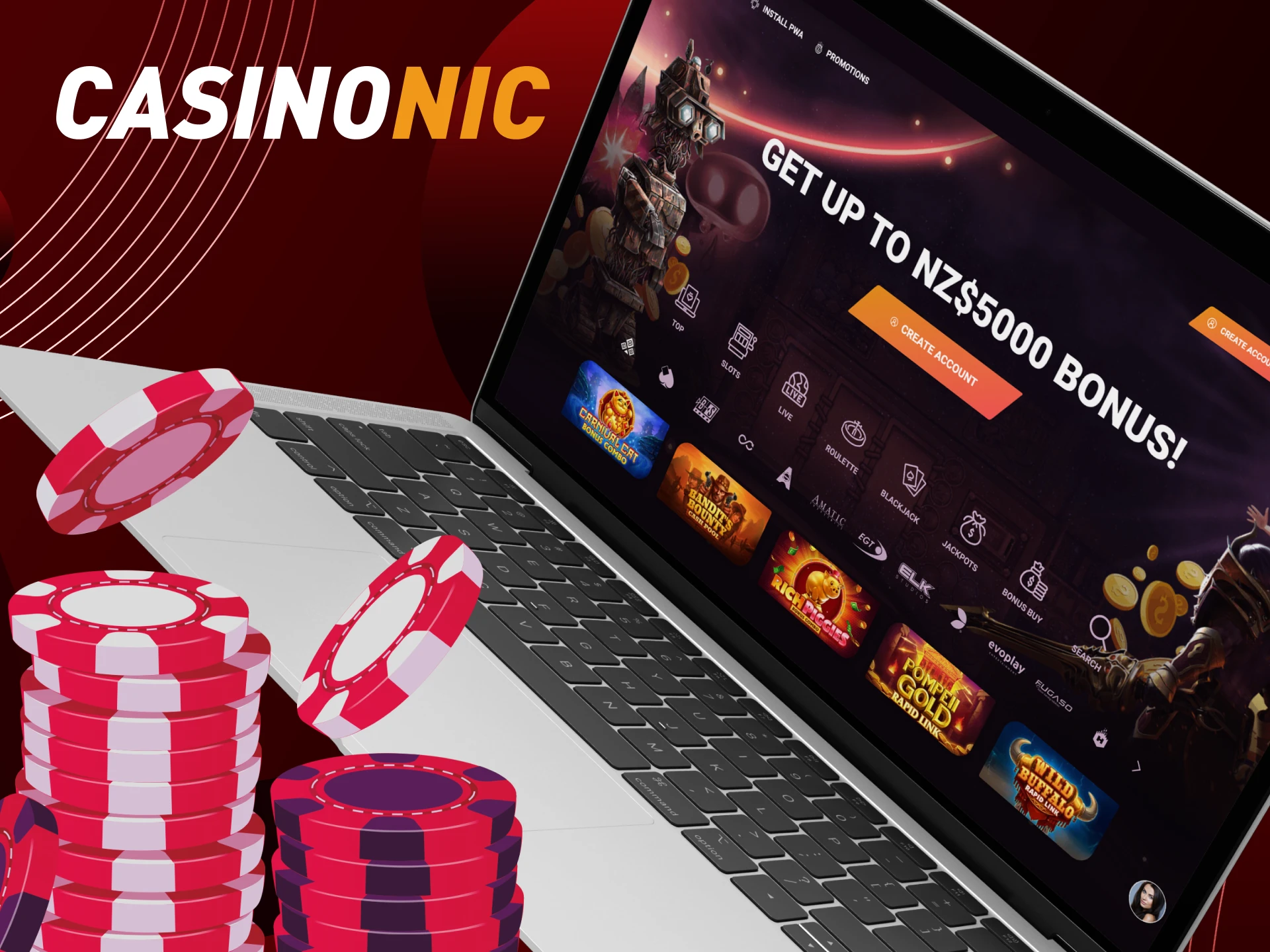 What does the online casino CasinoNic offer for users.
