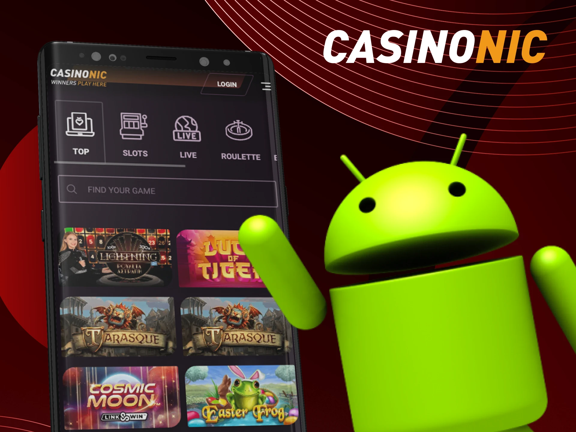 Can I download the CasinoNic online casino application for an Android phone.