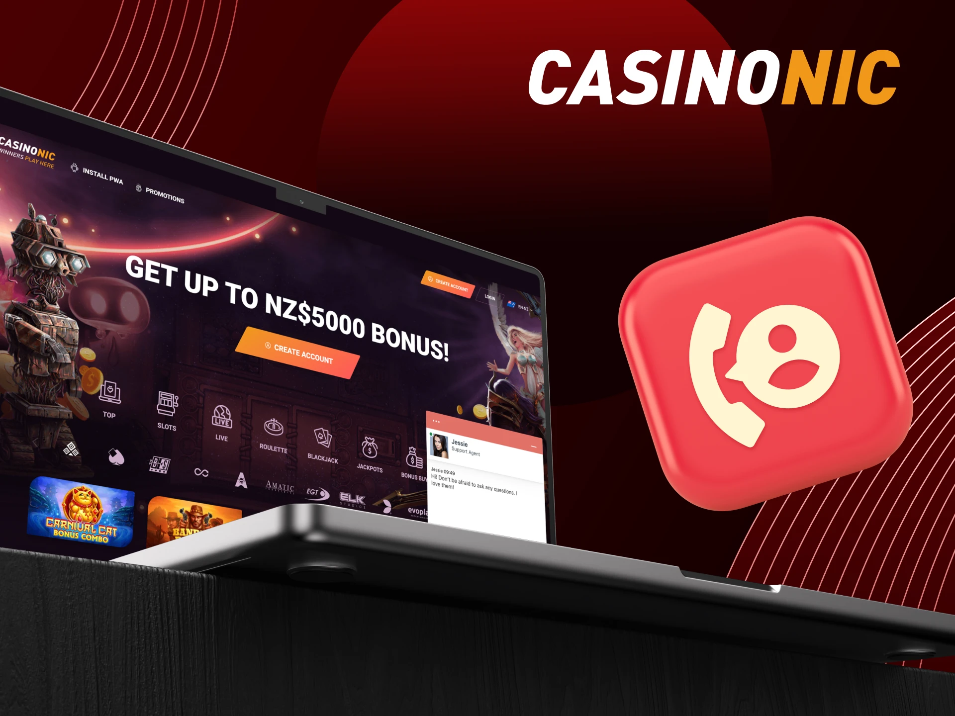 Can I contact the technical support service of the online casino CasinoNic.