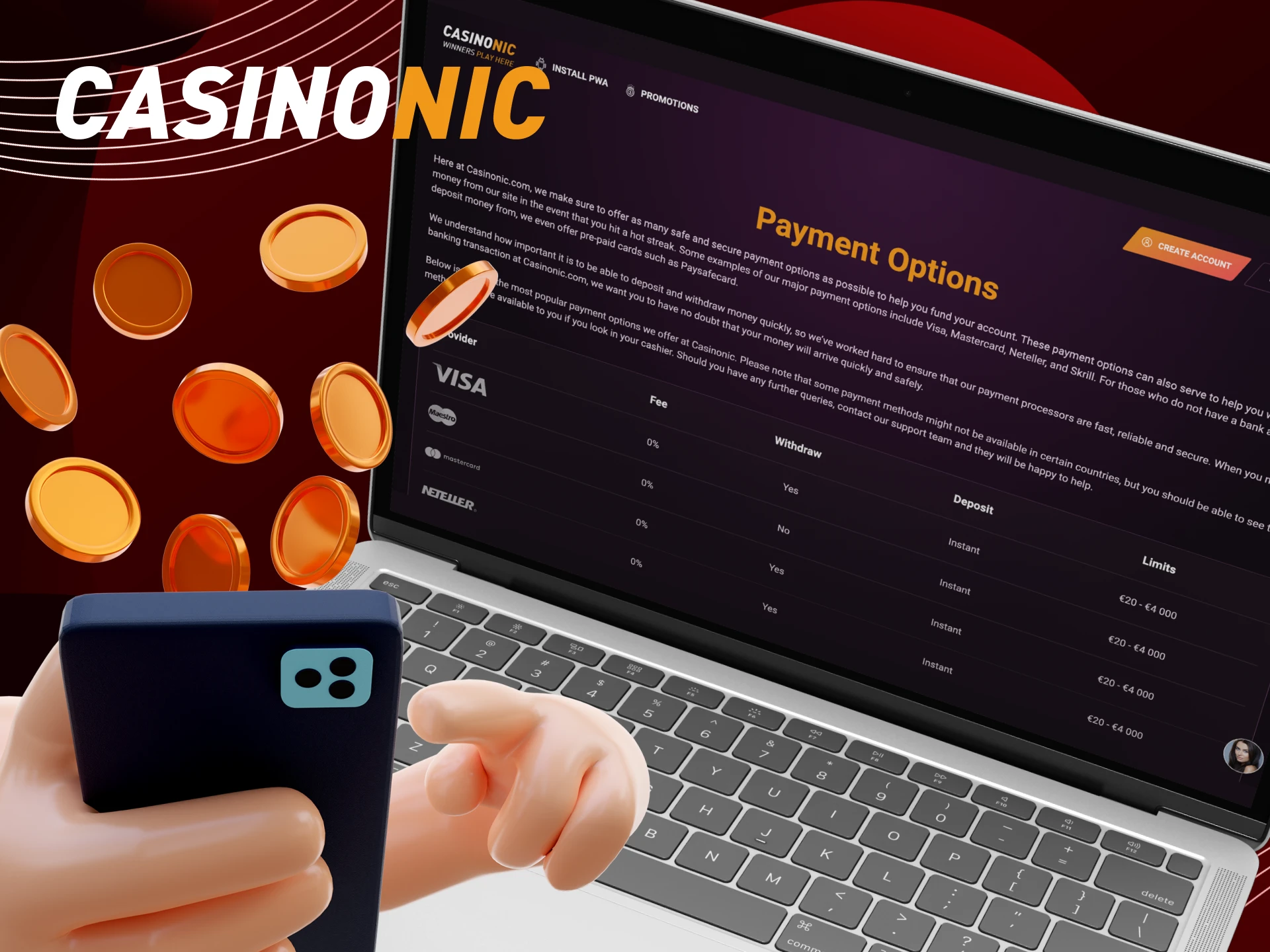 What is the minimum deposit in the online casino CasinoNic.