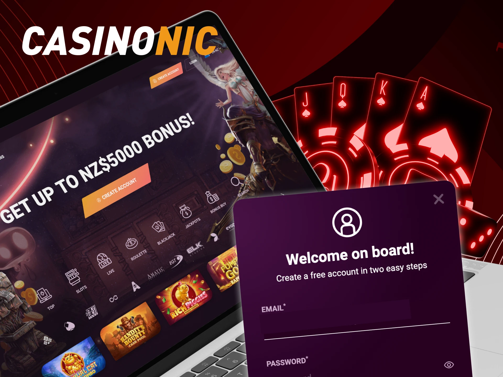 Step-by-step instructions for players on how to place bets in online casino CasinoNic.