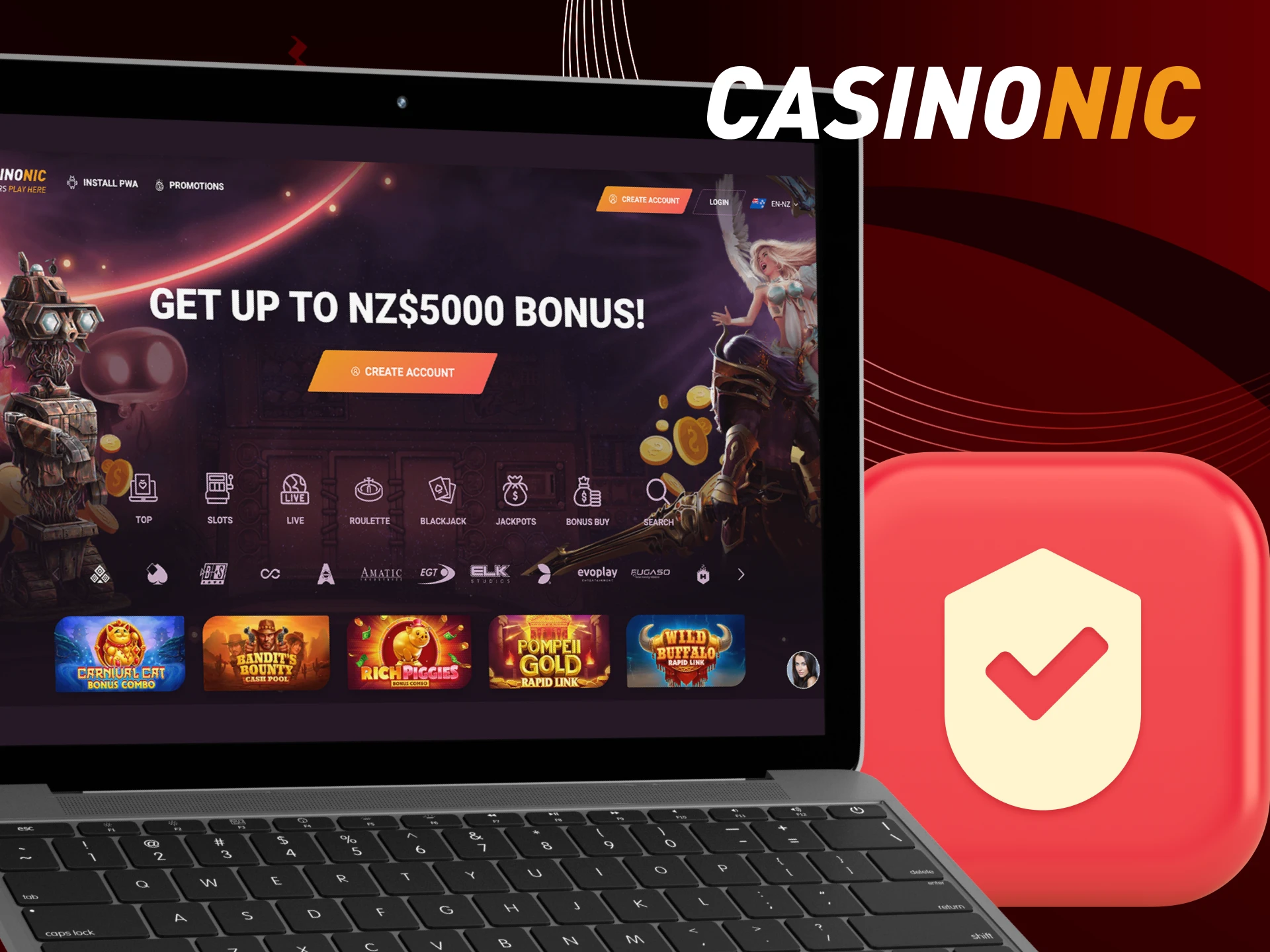What license does the online casino CasinoNic have.