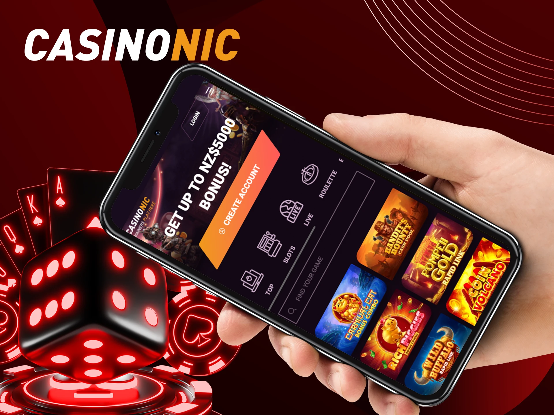 Is there a mobile application for the online casino CasinoNic for phones.